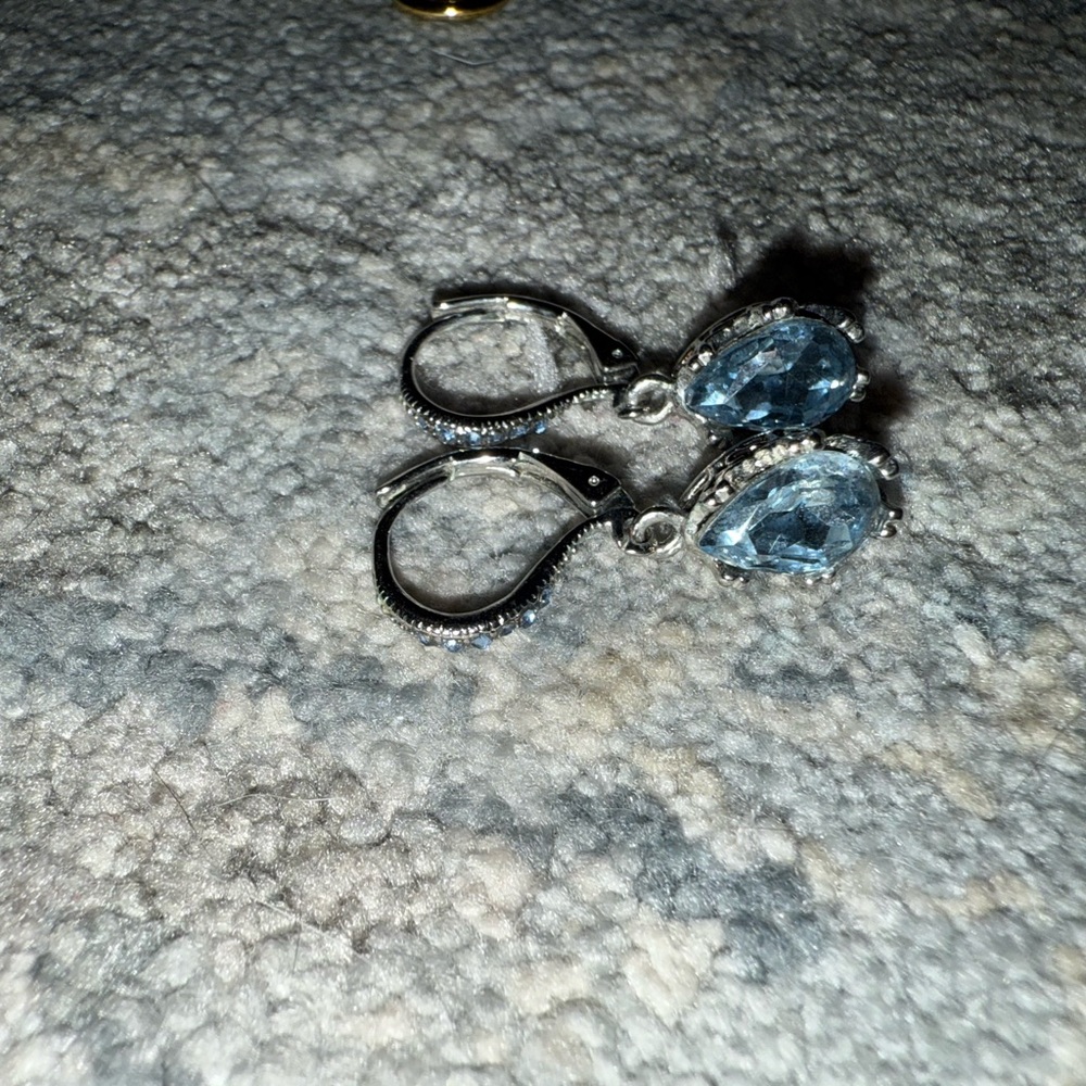 Elegant Blue Teardrop Earrings